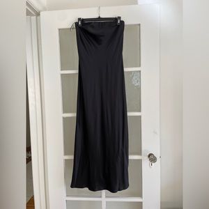 Reformation Joana Silk Strapless Dress Black Size M